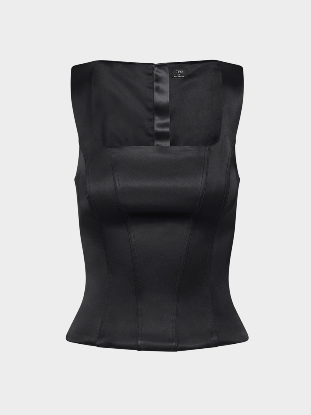 Aritzia Black Satin Square-Neck Bustier Camisole